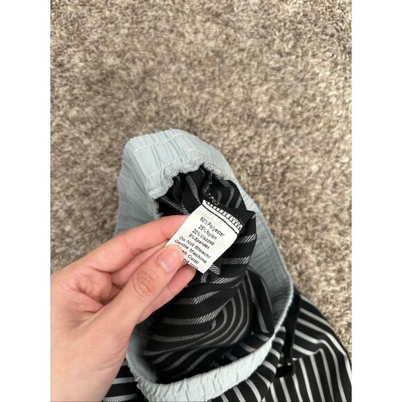 Controlled Insanity Oreo Pinstripe Pants Pull on Drawstring Black Gym Lifting S - Picture 5 of 15